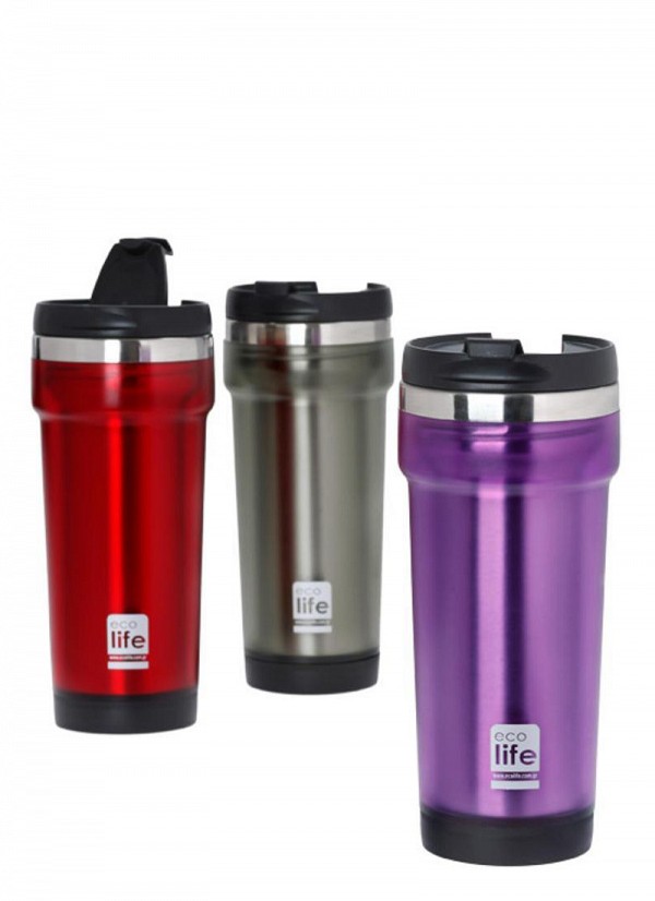 ECOLIFE Green Coffee Thermos 420ml | Plastic Outside