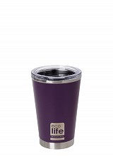 ECOLIFE Dark Purple Coffee Thermos 370ml | Διαφανές Καπάκι