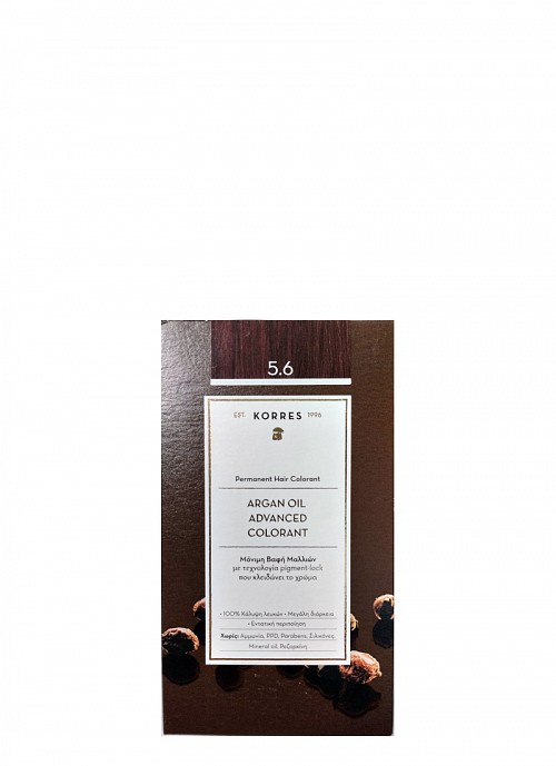 Korres Argan Oil Advanced Colorant 5.6 Καστανό Ανοιχτό Κόκκινο