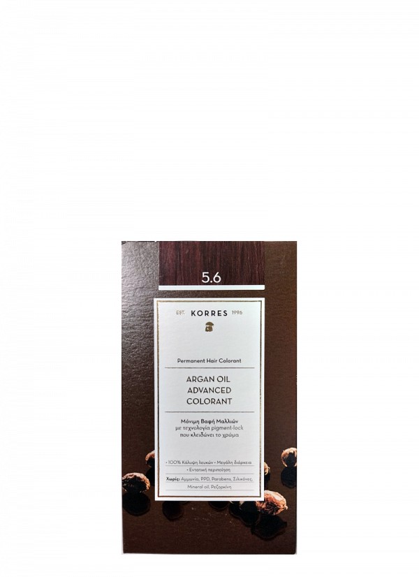 Korres Argan Oil Advanced Colorant 5.6 Καστανό Ανοιχτό Κόκκινο