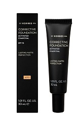 KORRES Corrective Foundation SPF15 Activated Charcoal ACF3 Διορθωτικό Make-up με Ενεργό Άνθρακα